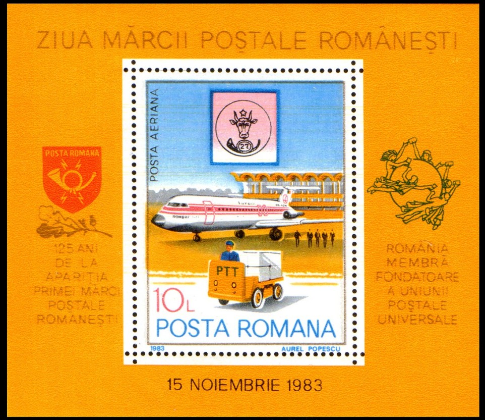 1983 - Ziua marcii postale, colita neuzata
